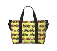 Green Fields Farming Machine - Bolsa de viaje con estampado de máquinas, bolsa de lona de entrenamiento, bolsa de hombro para noche, bolsa de fin de semana para mujeres y hombres, Negro -, Talla única