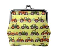 Green Fields Farming Machine - Carteras pequeñas para mujer, carteras para mujer, monedero para mujer, cartera pequeña para mujer, con cremallera y cierre de beso, Negro -, Talla única, Art Deco