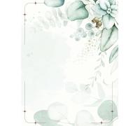 Green Floral Pastel Notebook: Journal Lined Wide Ruled 100 Pages 8.5" x 11" Large Size School College Notes Reminders