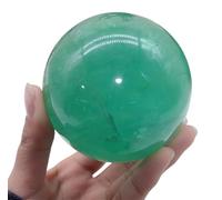 Green Fluorite Sphere Crystal Ball Ornaments Quartz Stone Ball with Stand for Healing/Divination/Chakra Balance/Yoga/Home/Office FengShui Decoration,45-50mm