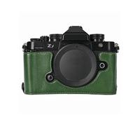 (Green) For Nikon Z f Tree Bark Leather Bottom Case Half Camera Cover with Battery Opening