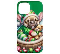 Green French Bulldog Puppy Must Haves Christmas Frenchie Carcasa para iPhone 15