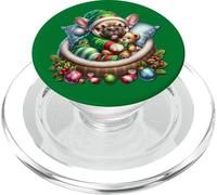 Green French Bulldog Puppy Must Haves Christmas Frenchie PopSockets PopGrip para MagSafe