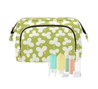 Green Fresh Clover - Bolsa de cosméticos ligera y grande para mujer con cambio de moneda, organizador de artículos personales