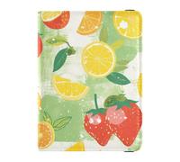Green Fresh Fruits - Funda de piel para pasaporte, organizador de documentos de viaje, ultra delgado