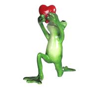 Green Frog Figurine - Romantic Valentine's Day Confession Gift | Resin Animal Sculpture With Two Styles Pink Dress Or Courtship Frog | For Desktop Bedroom Living Room Tabletop Home Decor Valentine's D