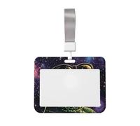 Green Frog in Space - Funda para tarjetas de identificación deslizante, plástico duro, protector de etiqueta de nombre para enfermeras y oficina