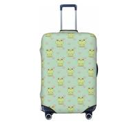Green Frog Pink Flower - Fundas protectoras de equipaje de viaje para equipaje de 18 a 32 pulgadas, Negro -, CH