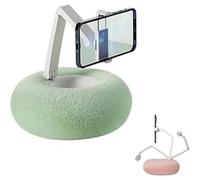 (Green) Fuzzy Bowl with Phone Holder, Fuzzy Bowl For Kindle Holder, Adjustable Phone Holder for Bed, Cute Plush Holder Pillow for Phone