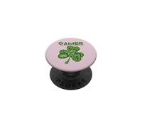 Green Gamer Shamrock Videojuegos Patricks Day Juego de Juegos PopSockets PopGrip Adhesivo