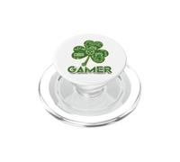 Green Gamer Shamrock Videojuegos Patricks Day Juego de Juegos PopSockets PopGrip para MagSafe