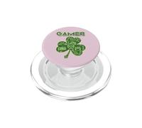 Green Gamer Shamrock Videojuegos Patricks Day Juego de Juegos PopSockets PopGrip para MagSafe