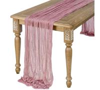 Green Gauze Table Runner Burlap Cheesecloth Setting Dining Rustic Country Wedding Birthday Decor Linens