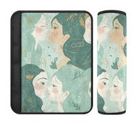 Green Gemini Cute Anime Girl - Paquete de 2 cojines para cinturón de seguridad, protege tu cuello y hombros, almohadillas de hombro para cinturones de seguridad para sedán