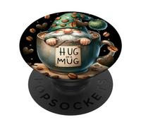 Green GNOME Graphic For Women Hug In A Mug For Coffee Mom PopSockets PopGrip Adhesivo