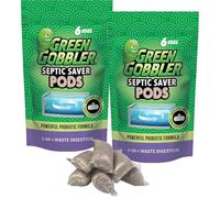 Green Gobbler Paquetes de tratamiento de tanque séptico, suministro de 12 meses, bacterias naturales para evitar costosos problemas sépticos, respaldos, mal olor. Fabricado en Estados Unidos