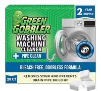 Green Gobbler Pastillas limpiadoras de lavadora con desodorante de tecnología Pipe Clean, lavadora de carga frontal y superior, 28 unidades