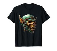 Green Goblin Core Skeleton Face Men Graphic Halloween Skull Camiseta