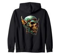 Green Goblin Core Skeleton Face Men Graphic Halloween Skull Sudadera con Capucha