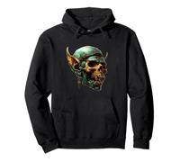 Green Goblin Core Skeleton Face Men Graphic Halloween Skull Sudadera con Capucha