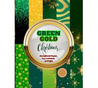 Green Gold Christmas Scrapbook Paper 8.5 x 11 Inches, 40 Pages: 20 Double Sided Sheets with 10 distinctive Designs