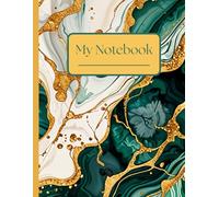 Green & Gold Marble Notebook| 8.5 x 11 Inch College Ruled Journal| 200 Lined Pages for School, Office, Journal: Green and Gold Marble Cover - Large ... for Notes, Journaling, or Daily Planning