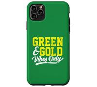 Green & Gold Vibes Only Game Day High School Football Group Carcasa para iPhone 11 Pro MAX