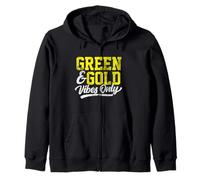Green & Gold Vibes Only Game Day High School Football Group Sudadera con Capucha