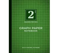 Green Graph Paper Notebook | 2 Squares Per Inch: Perfect for Students and Teachers | Refreshing Green | Ideal for Structured Designs and Technical Work | 110 Pages | 8.5" x 11"