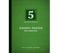 Green Graph Paper Notebook | 5 Squares Per Inch: Perfect for Students & Teachers | Refreshing Green | Ideal for Advanced Drawings & Math Work | 110 Pages | 8.5" x 11"