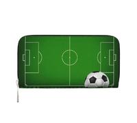 Green Grass Field Soccer Playground The Ball Print - Cartera para mujer, moderna, fácil de viajar, 7.9 x 3.9 pulgadas, casual, regalo para mujer, Negro -, Talla única, Arte