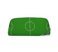 Green Grass Field Soccer Playground The Ball Print - Estuche versátil con cremallera multifuncional para adultos, Silver, Talla única