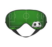 Green Grass Field Soccer Playground The Ball Print Funcionalidad Máscara de ojos acogedora Correa Ajustable Siesta Noche Viajes Camping Yoga Relax