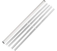 Green Grass Growers - Juego de cuchillas de repuesto para corte de hojas, 4 cuchillas de acero inoxidable, 2 tipos de cuchillas afiladas de metal, para raíces, brotes y hierbas, 48 cm, plata