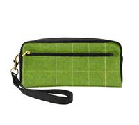 Green Grassland - Neceser pequeño para maquillaje, estuche de doble cara de piel sintética