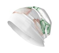 Green Hands with Tiny Footprints Inside Christmas Beanie Hat Unisex Knit Hat Warm Slouchy Skull Cap