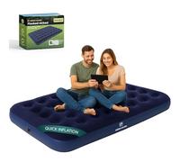 Green Haven Colchón Inflable Doble Inflable Impermeable para 2 Personas, cómoda Cama de Aire flocada para Camping, Festivales e Invitados, Ligero y fácil de almacenar