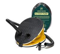 GREEN HAVEN Potente Bomba de pie de 5 litros, Bomba de Aire Manual Ligera, compacta para inflables de Cama de Aire con 2 boquillas, Bomba de colchón de Aire Resistente para Todos los inflables
