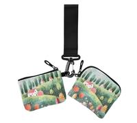 Green Hill - Funda tipo cartera para mujer, delgada, portátil, para tarjetas de crédito, con llavero, 2 paquetes
