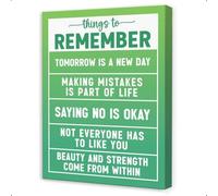 Green Inspirational Quote Canvas - Tomorrow Is a New Day Motivational Wall Art for Home Office(Framed,12x18inch(30x45cm))