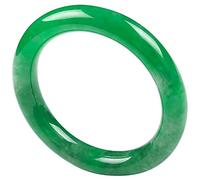Green Jade Bangle Bracelet for Women Natural Birmese Round Jadeite Bangles Bangles Joya con regalo de certificado para esposa (tamaño: 62 mm)