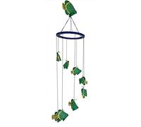 Green Kissing Fish Mobile de Bali con 9 peces pintados a mano, apto para niños, comercio justo