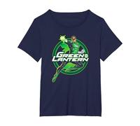 Green Lantern Glow Camiseta, Mujer Tallas Grandes, Azul Marino, 1XL Grande