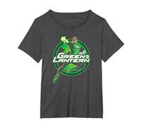 Green Lantern Glow Camiseta, Mujer Tallas Grandes, Jaspeado Oscuro, 2XL Grande