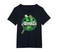 Green Lantern Glow Camiseta, Mujer Tallas Grandes, Negro, 5XL Grande