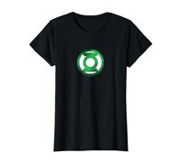 Green Lantern Green Chrome Logo Camiseta, Mujer, Negro, M