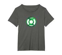 Green Lantern Green Chrome Logo Camiseta, Mujer Tallas Grandes, Asfalto, 2XL Grande