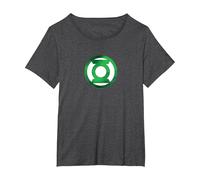 Green Lantern Green Chrome Logo Camiseta, Mujer Tallas Grandes, Jaspeado Oscuro, 1XL Grande