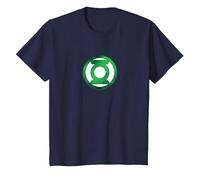 Green Lantern Green Chrome Logo Camiseta, Niños, Azul Marino, 10 años