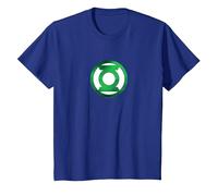 Green Lantern Green Chrome Logo Camiseta, Niños, Azul Real, 2 años